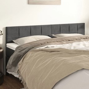 Testiere 2 Pz Grigio Scuro 100x5x78/88 Cm İn Velluto /