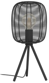 Lampada Da Tavolo Vintage Rinroe Acciaio Nero 1 Luce E27