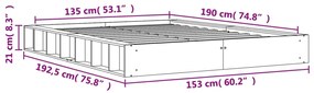 Giroletto Marrone Cera 135x190 cm in Legno Massello di Pino