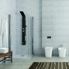 Box doccia angolare 70x90 due ante battenti finitura cromo | KS2800 - KAMALU