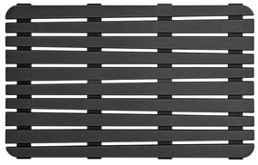 Pedana doccia antiscivolo 80x50 cm nero con effetto legno in plastica