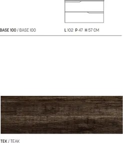 Mobile da bagno sospeso base 100 BORA moderno a 2 cassetti con lavabo TEK