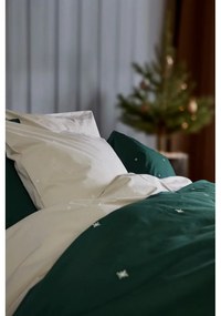 Set copripiumino e federa beige in percalle di cotone per letto singolo 140x200 cm Christmas Fable – JUNA