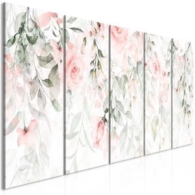 Quadro  Waterfall of Roses (5 Parts) Narrow  First Variant  Larghezza x Altezza Home decor 225x90