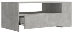 Tavolino salotto grigio cemento 102x55x42 cm legno compensato