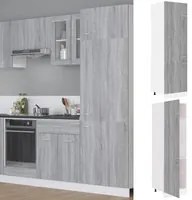 Armadio per Frigo Grigio Sonoma 60x57x207 cm Legno Multistrato 815601