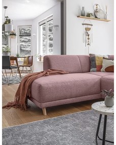 Divano angolare rosa allungabile e con contenitore (penisola a sinistra/a L) Classy Sophie – Miuform