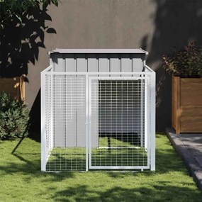 Casetta Cani Corsa Grigio Chiaro 110x201x110 Cm Acciaio Zincato /
