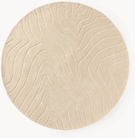 Tappeto rotondo in lana fatto a mano Aaron