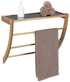 Portasciugamano da parete colore naturale scuro in legno Fondi – Wenko