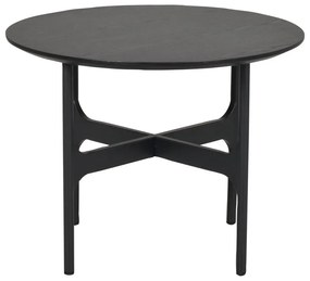 Tavolino rotondo nero con piano in legno di frassino 55x55 cm Colton - Rowico