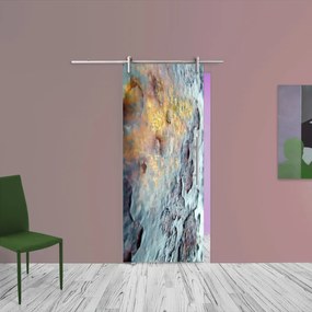 Porta scorrevole Ossido in alluminio multicolore, L 88 x H 215 cm, con binario Ermes Sinistra