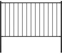 Pannello Recinzione con Pali Acciaio Verniciato 1,7x1,25 m Nero 145211