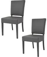 Set 2 sedie Genny Tommychairs, struttura in faggio verniciata in grigio scuro, imbottita e rivestita in finta pelle