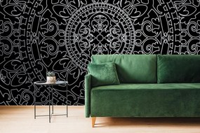Carta da parati autoadesiva – Ornamento orientale in bianco e nero