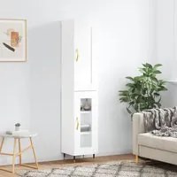 Credenza 34,5x34x180 cm in Legno Multistrato Bianco Lucido 3200371