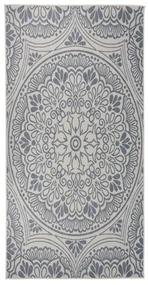 Tappeto Da Esterni A Tessitura Piatta 100x200 Cm Motivo Blu /