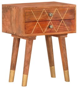 Comodino 40x30x58 Cm İn Legno Massello Di Mango /