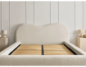 Letto matrimoniale imbottito beige con contenitore con rete inclusa 180x200 cm Orlane – Bobochic Paris