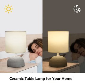 Aigostar - Lampada da tavolo 1xE14/40W/230V grigio/bianco