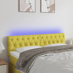 Testiera A Led Verde 144x7x78/88 Cm İn Tessuto /
