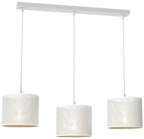 Lampadario a sospensione con filo LOFT SHADE 3xE27/60W/230V bianco/oro
