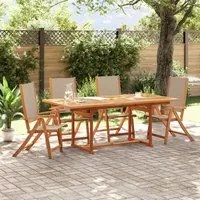 Sedie da Giardino Pieghevoli 4 pz Massello d'Acacia e Textilene 3279244