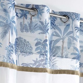 Tenda in voile bianco e blu 140x240 cm Amazonia - douceur d'intérieur