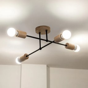 Plafoniera da soffitto CAMBRIDGE 4xE27/15W/230V pino