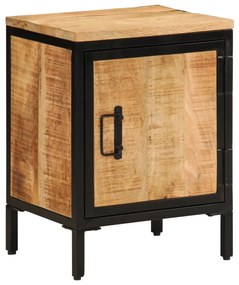 Comodino 40x30x52,5 Cm İn Legno Massello Di Mango Grezzo /