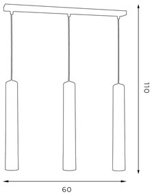 Lampadario a sospensione con filo NEST 3xGU10/8W/230V nero/cromo lucido