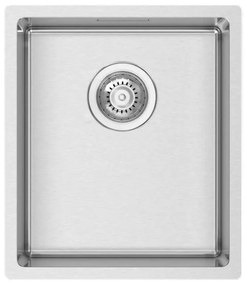 Lavello 1 vasca RODI Box Lux 34 piletta tonda inox L 44 x L 38 x P 20 cm argento
