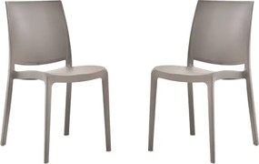 Sedia da giardino o cucina in polipropilene impilabile - Set 2 FEBE Tortora