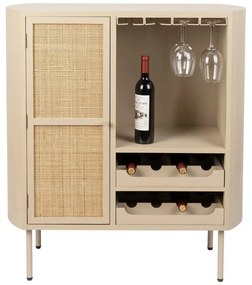 Portabottiglie in rattan crema per 8 bottiglie, 90x100 cm Amaya - White Label