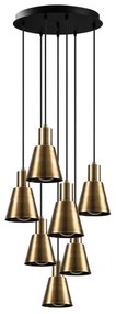 Lampadario a cavo KEM 7xE27/40W/230V dorato