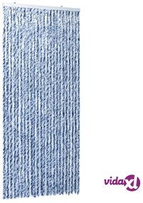 vidaXL Zanzariera Blu Bianco e Argento 100x220 cm Ciniglia