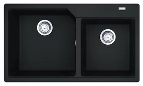 Lavello sopratop 2 vasche FRANKE City fragranite L 50 x L 86 cm nero