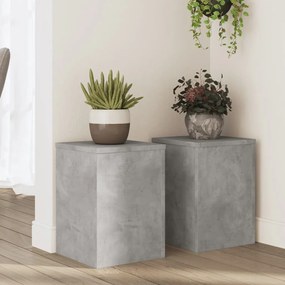 Supporti Per Piante 2 Pz Grigio 25x25x35 Cm Legno Multistrato /