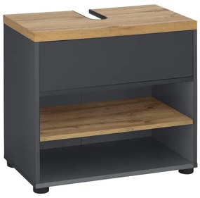 Mobile color antracite effetto rovere per lavabo 60x57 cm Thessa - Støraa