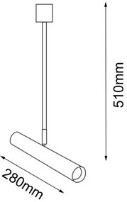 Amplex 8879 - Lampadario a sospensione con supporto rigido AKADI 1xGU10-MR11/15W/230V