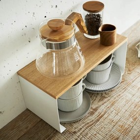 Ripiano aggiuntivo bianco/di colore naturale in metallo 30,5x14 cm Tosca – YAMAZAKI