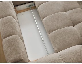 Divano angolare grigio tortora allungabile e con contenitore (penisola a destra/a L) con rivestimento in ciniglia Everest – Bobochic Paris