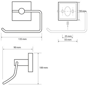 Porta carta igienica in ottone argentato X-Square - Sapho