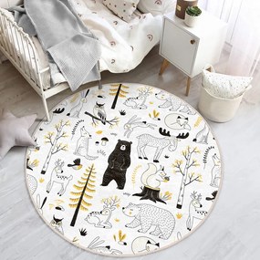 Tappeto per bambini giallo e bianco ø 120 cm Comfort - Mila Home