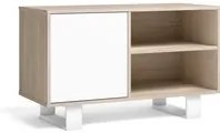 Mobile TV 95x40x57cm soggiorno pranzo con porta a sinistra colore Rovere e colore porta Bianco modello Wind