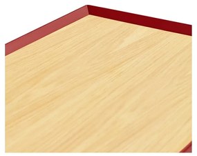 Cassettiera bassa rossa effetto rovere 110x85 cm Arista - Teulat