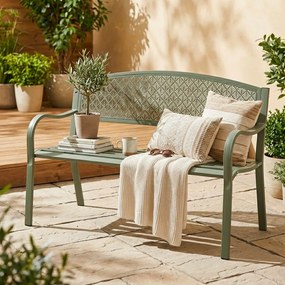 Panca da giardino color kaki in metallo Lizette – Bizzotto