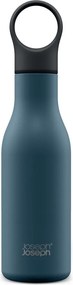 Bottiglia da viaggio in acciaio inox blu scuro 500 ml Loop - Joseph Joseph