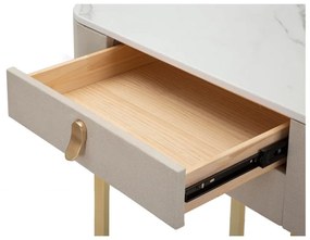 Tavolo consolle beige/dorato con piano effetto marmo 40x70 cm Beauty – Mauro Ferretti