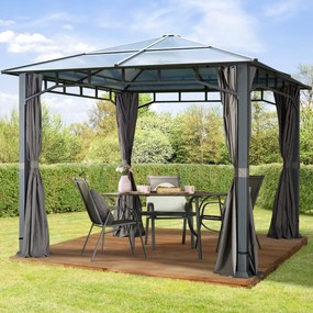 TOOLPORT Gazebo da giardino Hardtop Sunset Deluxe loft grigio, 3x3m - (300048)